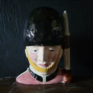 Vtg Grenadier Guardsman Staffordshire Ceramic Jug Vintage British Military Vase